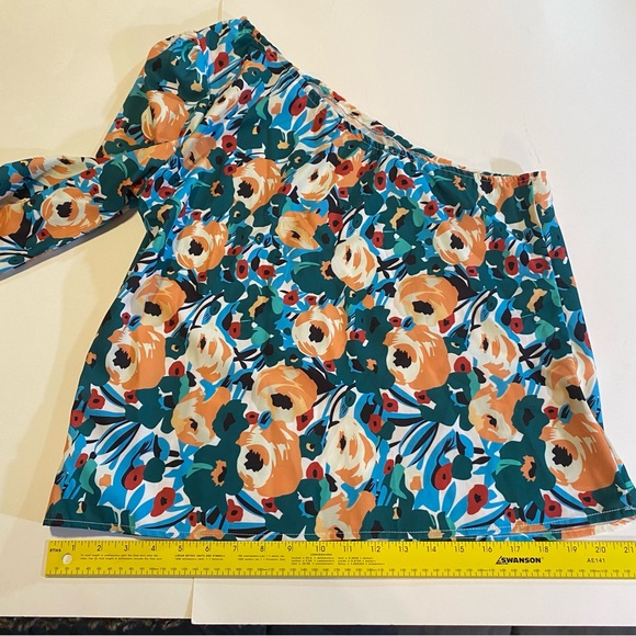SHEIN 1 sleeve floral top, SZ L elastic at bust and cuff,GUC, wear on either arm - Picture 5 of 6